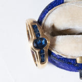 Anello vintage in oro 14K con zaffiri, anni ‘60/‘70
