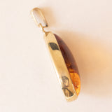 Ciondolo vintage in oro 8K con ambra, anni ‘70/‘80