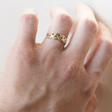 Anello vintage in oro 18K con diamanti, anni ‘50/‘60