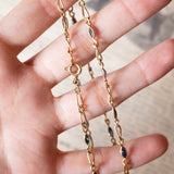 Collana vintage in oro 18K con zaffiri di taglio marquise, anni ‘70