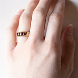 Anello vintage in oro 14K con granati, anni ‘70