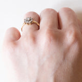 Anello vintage a margherita in oro 18K con diamanti (0.40ctw ca.), anni ‘60