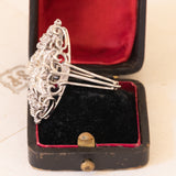 Anello vintage in oro bianco 18K con diamanti (1.75ctw ca.), anni ‘50/‘60