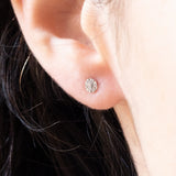 Orecchini vintage in oro bianco 18K con diamanti di taglio huit-huit (0.14ctw ca.), anni ‘60