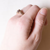 Anello in oro 9K con granati e diamanti, anno 2003