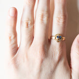Anello vintage in oro giallo 18K con topazi, anni ‘60