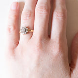 Anello vintage a margherita in oro 18K con diamanti (0.40ctw ca.), anni ‘60