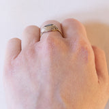 Anello vintage in stile Art Déco in oro 18K con onice, anni '50