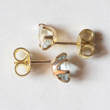 Orecchini vintage in oro giallo 18K con acquamarine (0.80ctw ca.), anni ‘60