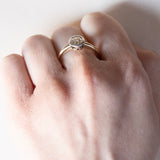 Solitario antico in oro 18K con diamante di taglio vecchia Europa (0.90ct ca.), anni ‘30/‘40