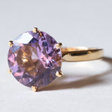 🔮 Anello vintage da cocktail in oro 18K con ametista (4.60ct ca.), anni ‘60