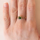 Anello vintage in oro 8K e cromodiopside, anni ‘80