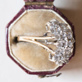 Anello vintage in oro giallo 14K e in oro bianco 14K con diamanti (1ctw ca.), anni ‘70