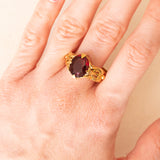 Anello vintage in oro giallo 18K con granato (4.50ct ca.), anni ‘60