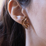 Orecchini retrò in oro 18K con diamanti, anni '40