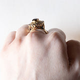 Anello vintage in oro 18K con granati, anni ‘60