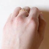 Anello vintage in oro 18K con acquamarina, anni ‘50/‘60
