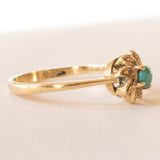Anello vintage in oro giallo 18K con turchese, anni ‘50/‘60