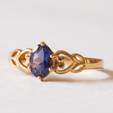 Anello vintage in oro 8K con iolite viola, anni ‘70/‘80