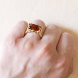 Vintage cocktail ring in 14K gold with citrine quartz, 1960s