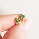 Orecchini vintage in oro giallo 18K con smeraldi, anni ‘60/‘70