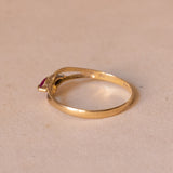 Vintage ring in 18K gold with rubies, 1970s