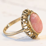 Anello vintage in oro 8K con rodocrosite, anni ‘60