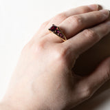 Anello vintage in oro 9K con tormaline viola, anni ‘70/‘80