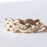 Anello vintage in oro 18K con diamanti, anni ‘50/‘60