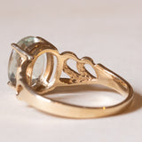Anello vintage in oro 9K con acquamarina (2.50ct ca.), anni ‘70/‘80