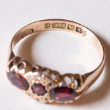 Anello in oro 9K con granati e diamanti, anno 2003