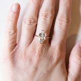 Anello vintage in oro 18K con quarzo azzurro, anni ‘50/‘60