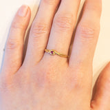 Anello vintage in oro 18K con rubino, anni ‘60/‘70