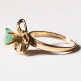 Anello vintage in oro 18K con smeraldo e zirconi bianchi, anni ‘60