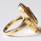 Anello vintage in oro 18K con acquamarina, anni ‘70