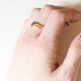 Anello vintage in oro giallo 18K con rubini, anni ‘70
