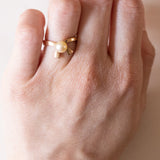 Anello vintage in oro 18K con perla, anni ‘50