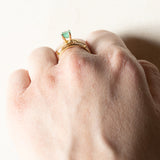 Anello vintage in oro 18K con smeraldo (0.50ct ca.), anni '70