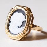 đ¤ Anello vintage in oro 18K con cammeo su onice, anni â80