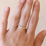 Vintage 14K gold "V" ring with diamonds (approx. 0.10ctw), 1970s