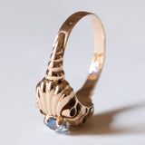 Anello vintage in oro 18K con topazio azzurro, anni ‘60