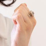 Bague ancienne en or blanc 18 carats avec diamants (0,45 ct environ), années 1930/1940