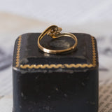 Anello contrarier vintage in oro 18K con diamanti (0.06ctw ca.), anni '60