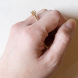 Anello vintage in oro 18K con acquamarina, anni ‘50/‘60