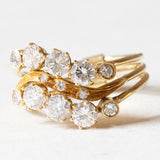 Anello “Harem” vintage in oro giallo 18K con diamanti di taglio brillante (1.15ctw ca.), anni ‘60/‘70