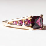 Anello vintage in oro 9K con tormaline viola, anni ‘70/‘80