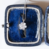 Collana con punto luce in oro bianco 18K con diamante di taglio vecchio di 0.31ct