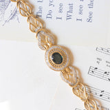 Braccialetto vintage in oro giallo e in oro bianco 18K con zaffiro (2.60ct ca.) e diamanti (1ctw ca.), anni ‘60