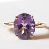Anello vintage da cocktail in oro 8K con ametista (4.30ct ca.), anni ‘70/‘80