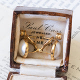 Orecchini vintage in oro 18K con perle mabé e diamanti (0.20ctw ca.), anni ‘60